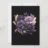 Paarse Rozen Gothic RSVP  Kaart (Achterkant)