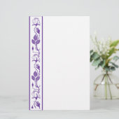 Paarse Rozen grens Briefpapier (Staand voorkant)