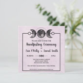 Paarse Rozen Handfasting Wicca Wedding Moon Uitnod Kaart (Staand voorkant)