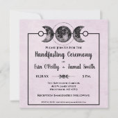 Paarse Rozen Handfasting Wicca Wedding Moon Uitnod Kaart (Voorkant)