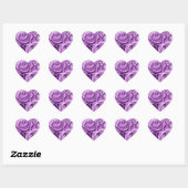 Paarse Rozen Hart Sticker (Vel)