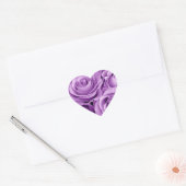Paarse Rozen Hart Sticker (Envelop)