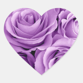 Paarse Rozen Hart Sticker