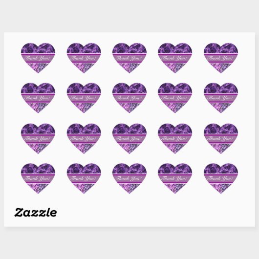 Paarse Rozen Hart Sticker (Vel)