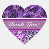 Paarse Rozen Hart Sticker (Voorkant)