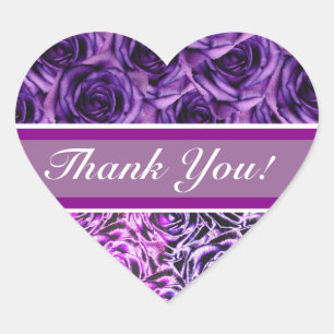 Paarse Rozen Hart Sticker
