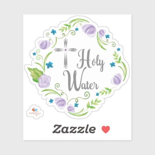 Paarse Rozen Heilig Water Sticker (Vel)