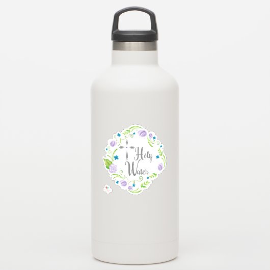 Paarse Rozen Heilig Water Sticker (Waterfles)