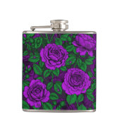 Paarse rozen heupfles (Voorkant)
