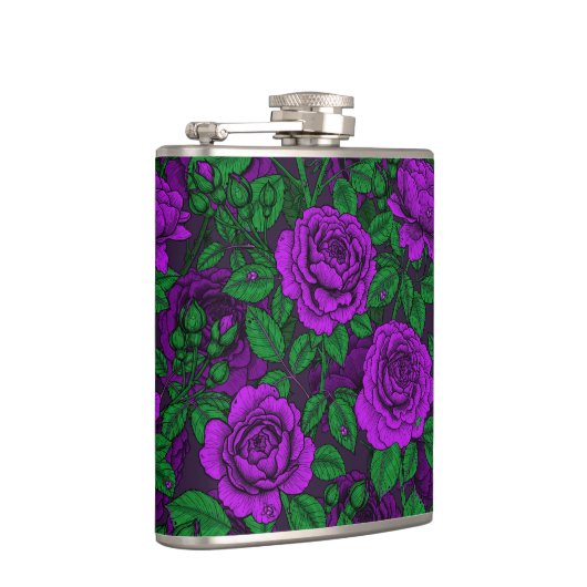 Paarse rozen heupfles (Rechts)