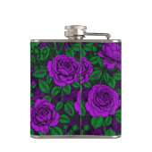 Paarse rozen heupfles (Achterkant)