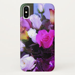 Paarse Rozen Hoesje-Mate Apple iPhone X Hoesje