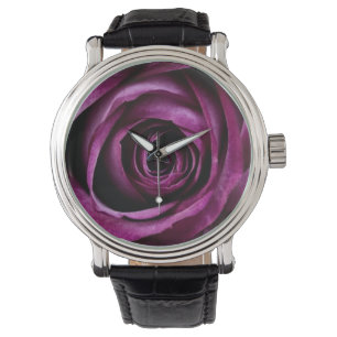 Paarse rozen horloge