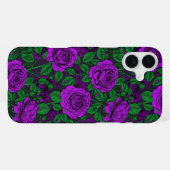Paarse rozen iPhone hoesje (Achterkant horizontaal)
