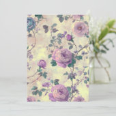 Paarse Rozen Kaart (Staand voorkant)