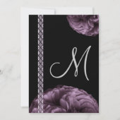 Paarse Rozen & Kant Trouwkaarten Kaart (Voorkant)