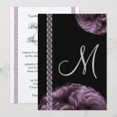 Paarse Rozen & Kant Trouwkaarten Kaart (Voorkant / Achterkant)