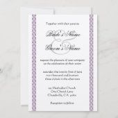 Paarse Rozen & Kanten Trouw Aankondigingen (Achterkant)