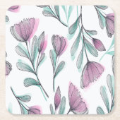 Paarse rozen kartonnen onderzetters (Voorkant)