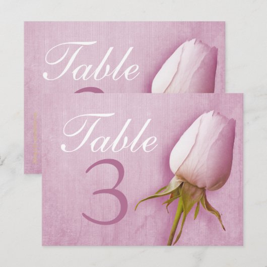 Paarse rozen knop trouwtafel nummer 1-9 briefkaart (Voorkant / Achterkant)