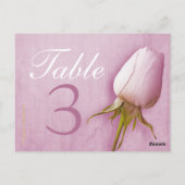Paarse rozen knop trouwtafel nummer 1-9 briefkaart (Achterkant)