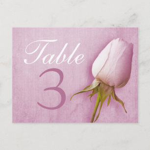 Paarse rozen knop trouwtafel nummer 1-9 briefkaart