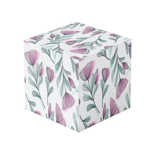 Paarse rozen kubus (Achter hoekig)