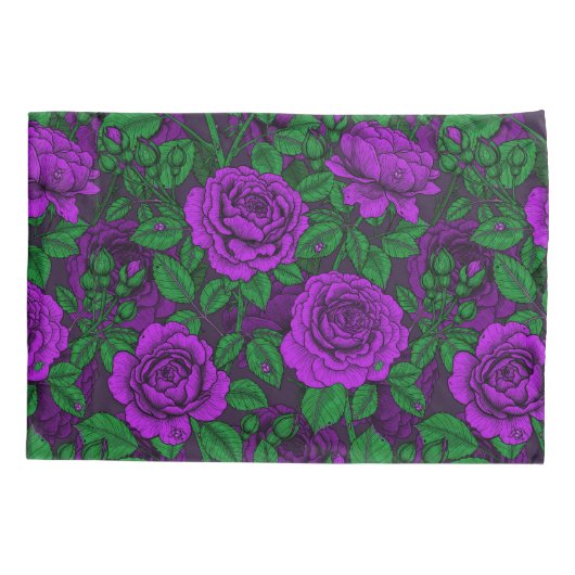 Paarse rozen kussensloop (Achterkant)