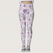 Paarse Rozen Leggings (Voorkant)