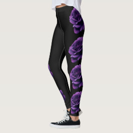 Paarse rozen leggings