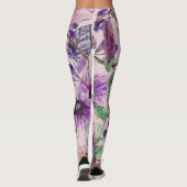 Paarse Rozen Leggings (Achterkant)