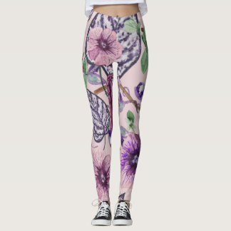 Paarse Rozen Leggings