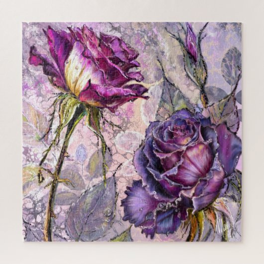 Paarse Rozen Legpuzzel (Verticaal)