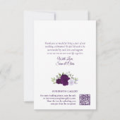 Paarse Rozen Liefde & Bedankt Foto QR Code Huwelij (Achterkant)