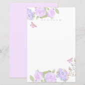 Paarse Rozen lint monogram bruiloft (Voorkant / Achterkant)