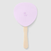 Paarse Rozen lint monogram bruiloft Handwaaier (Achterkant)