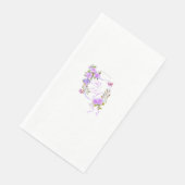 Paarse Rozen lint monogram bruiloft Servet (Hoek)