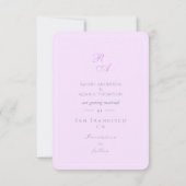 Paarse Rozen lint monogram foto bruiloft Save The Date (Achterkant)