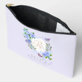 Paarse Rozen lint Monogram Print Cut Naaizak Etui (Open)