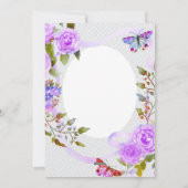 Paarse Rozen lint Verjaardag Feestdagenkaart (Achterkant)