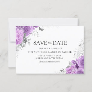 Paarse Rozen met een magisch lavendel Save The Date