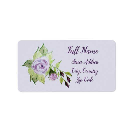 Paarse rozen met mauve etiket (Voorkant)
