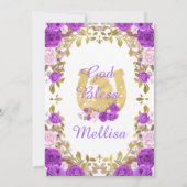 Paarse Rozen Mexicaanse Floral Girl Fiesta Birthda Kaart (Achterkant)