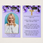 Paarse Rozen Minimale Memorial Funeral Bladwijzer Visitekaartje (Voorkant /achterkant)