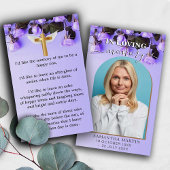 Paarse Rozen Minimale Memorial Funeral Bladwijzer Visitekaartje