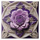 Paarse Rozen Modern Mooi Collectie Keramisch Tegeltje (Voorkant)