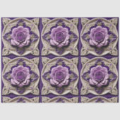 Paarse Rozen Modern Mooi Collectie Tissuepapier (Voorkant)