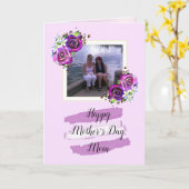 Paarse Rozen Moederdochter Foto Moederdag Kaart (Gele Bloem)