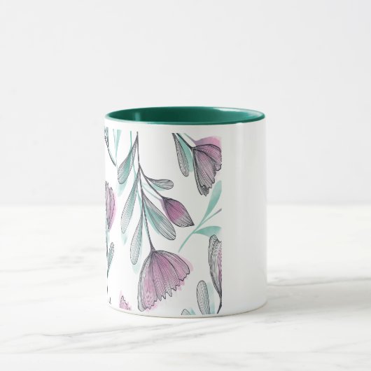 Paarse rozen mok (Midden)