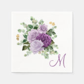 Paarse Rozen Monogram Servet (Voorkant)